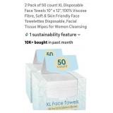 (100)   XL  Disposable Facial Towels.