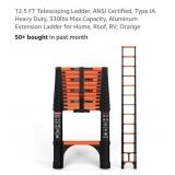 New- 12.5 FT Telescoping Ladder, ANSI Certified,