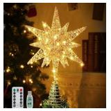 New Christmas Tree Topper Star, 3D Lighted Tree