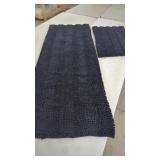 Black Bathroom Rug Mat 24" x 69". & Mat & 20" x