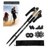 2 New Hiking Trekking Poles Telescopic Aluminum