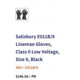 (New) Size 9  Salisbury Lineman Gloves Low