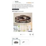 New- 19" Farmhouse Flush Mount Caged Ceiling Fans