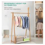 New Bamboo Kids Dress Up Rack Foldable Kids