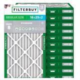 12 Filterbuy 16x25x2 Air Filters MERV 8 Essential