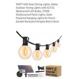 100ft   Solar Dimmable Outdoor String Lights (50