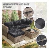 New 9 PC  Grey Outdoor Chair Cushions Covers