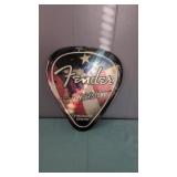 Metal Fender Pick sign 12" tall x 9.5" wide