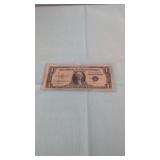 1935E  Blue Seal Silver Certificate in plastic