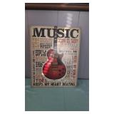 Metal Sign  " Music "  16" Tall x 12.5" wide