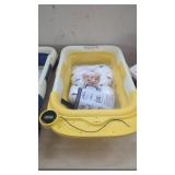 New Yellow Baby Folding Bathtub with Thermometer