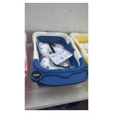 New Blue Folding Baby Bathtub with Thermometer