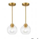 2 New Gold Pendant Lights Adjustable Hanging