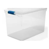 New 112 Qt Clear Tote With Locking Lid   No
