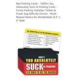 (100)  You Suck at Parking Gag Business Cards.