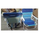 2. New Backpack Beach Chairs 26" Tall Back,