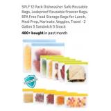 12pk Reusable Food Storage Bags/ Dishwasher Safe