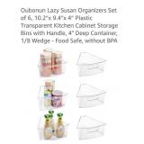 (6) Lazy Susan Organizer Bins (New)