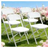 4 New Plastic Folding Chairs  Lightweight Wedding