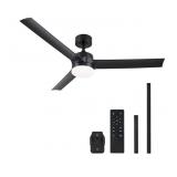 New Black Ceiling Fan with Lights, 52 Inch