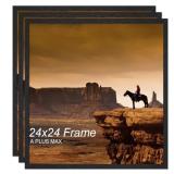 (3 ) New Square 24x24 Frames  Black Engineered