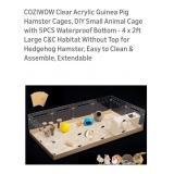 (New) Clear Acrylic Guinea Pig Hamster Cages, DIY