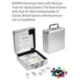(New) Double 12 Train Dominos with aluminum case
