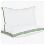 (2) New Utopia Queen Size Pillows (Sage Green