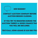 New Bidder? Contact Auction Company