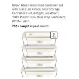 (New)   (4) Urban Green Glass Food Container Set