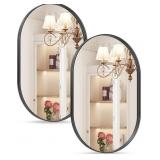 2 New  Black Oval Mirrors, 24" x 36" Oval Mirrors