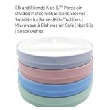 (New) 4  Elk & Friends Kids Divided Plates..non-