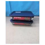 (2) Pyrex 3 Cup Glass Dish with lid.  ( New)