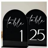 New Black Arch Acrylic Table Numbers with Stands