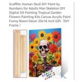 Graffitic Human Skull DIY Paint by Numbers for