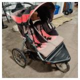 Double Jogging Stroller   Canopy  with sunroof,
