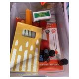 Candles and aroma oils in Sterilite 16qt tote