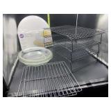12in. Cake circles, cooling racks and Pyrex pie