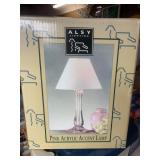 Pink acrylic accent lamp- like new in box