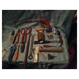 Misc. Tool Lot Hammer, Tin Snips, Hedge Trinmers
