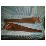 2 antique handsaw hand saw saws