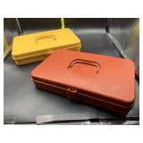 2 sewing boxes of thread