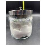Glass jar/ cotton ball holder with lid