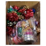 Giant lot of Christmas bows and some ribbon