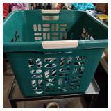 Laundry Basket and Plastic Clothes Hangers