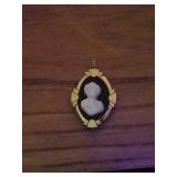Sterling Silver Gold-Toned Cameo Pendant Charm,