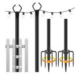 New 2 Pack String Light Poles,10 Ft Light Poles