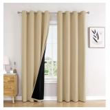 New 100% Blackout Curtains for Bedroom with Black