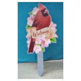 New Cardinal Bird Garden Stake 23" Tall