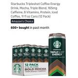12pk Starbucks Bold Mocha Triple Energy Shot.